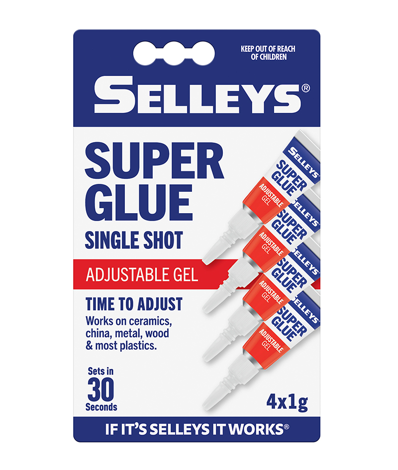 Super Glue Adjustable Gel Single Shot 4×1 g Pack