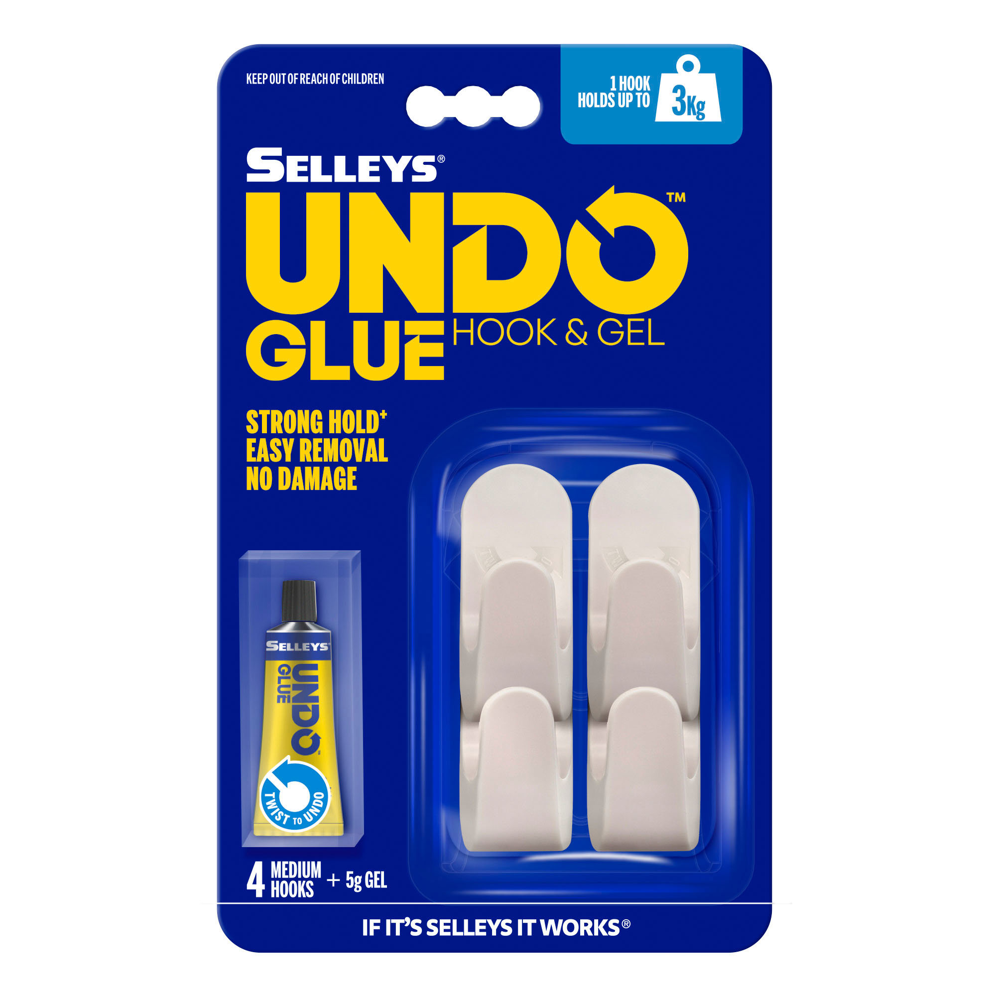 Undo Glue Medium Hook & Glue Pack