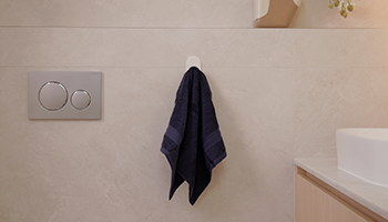 Towel hanging from wall